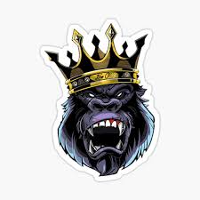 Can you get a gorilla on your arm? Gorilla With Crown Stickers Redbubble