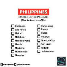 Metro manila comprises 16 cities and municipalities, including the capital city, manila. Earth Shaker Ph On Twitter Realistic Bucket List Challenge Due To Heavy Traffic Those Coming From Metro Manila Might Just Be Trapped Within The Region Enjoy The Walking And Bus Tours Interesting