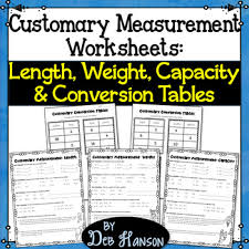 customary measurements worksheets length weight capacity