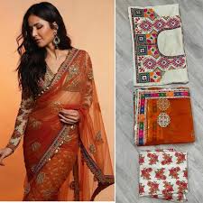 Katrina Kaif Orange Designer Saree – EinayaCollection