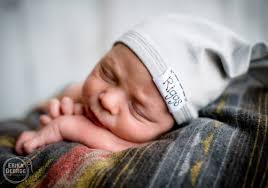 SOFT GREY Small Name TAG Hat: Newborn Hat