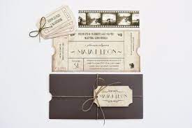 Vintage Cinema Movie Ticket Wedding Invitation Personalized Etsy Ticket Wedding Invitations Movie Ticket Wedding Invitations Cinema Wedding
