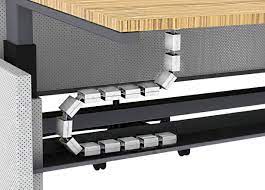 To join two components together, clamp or fix to walls, ceilings or other supports, covers and cable retainers associated supports bespoke supports for cable tray and cable ladder other than bs 6946 channel Link 40 Series 1400mm Cable Tray To Workstation For Height Adjustable Tables Cms Electracom Asia