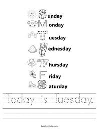 Our writing the alphabet worksheets provide the student with many practice problem wih writing the different letters of the alphabet. Today Is Tuesday Worksheet Worksheets Alphabet Tracing Worksheets Tracing Worksheets