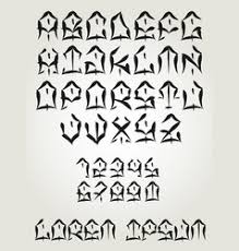 It will also look different depending on the cultural features: Font Graffiti Tattoo Vector Images 83