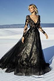 Black And White Wedding Dresses With Sleeves Dramatic Wedding Dress Idea Non White Wedding Dress Black Lace Wedding Dress Style Zander Black Wedding Gowns Black Lace Wedding Black Wedding Dresses