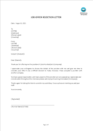 Use this employment termination letter template as a guideline for employee termination. Gratis Job Offer Rejection Letter Sample