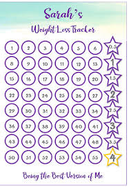 Personalised Weight Loss Chart Print Diet Slimming World