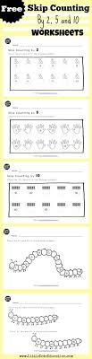 Skip Count By 2 5 And 10 Worksheets For Kindergarten To Grade 1 Skip Counting Worksheets Counting Worksheets Math Counting
