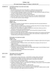 Business Analysis Manager Resume Samples Velvet Jobs