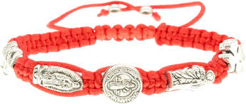 Saint Benedict St. Jude Virgin Mary Clover Elephant Adjustable Bracelet  Protection Prosperity Good Luck Pulsera Roja De San Benito Proteccion ...