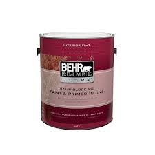 This flat sheen paint & primer hides minor surface imperfections, and can be tinted to light colors. Behr Premium Plus Ultra 1 Qt Medium Base Flat Matte Interior Paint And Primer In One 115404 The Home Depot