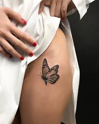 Butterfly Tattooed On A Thigh By Rey Jasper Hip Tattoos Women Butterfly Tattoos For Women Tattoos