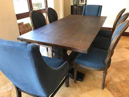 Restoration hardware prides itself on being at the cutting edge of trends and technology in the furniture industry. Restoration Hardware Dining Table 42w X 84l With 2 Leaves 18l And 5 Restoration Hardware Dining Chairs And 2 Restoration Hardware Armchairs Retails 7 500