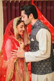 Ayeza Khan And Danish Taimoor At Their Nikah Ceremony Ayeza Khan Wedding Nikah Dress Pakistani Bride