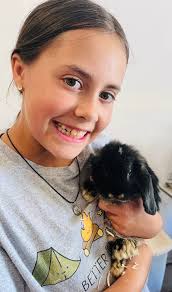 The Flower Bunny came to visit Beatrice and Eliza Jane