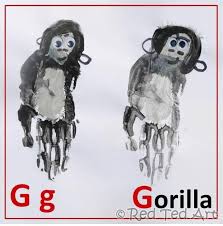 215x382 how to draw a gorilla, a monkey, easy step by step drawing. Handprint Alphabet G Is For Gorilla Red Ted Art Make Crafting With Kids Easy Fun