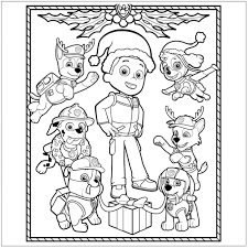 Puppy, dog, wolf, kitten, unicorn, coloring pages for kids, my little pony. Paw Patrol Christmas Coloring Pages Coloring Home