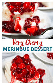 In large bowl, beat egg whites, cream of tartar and salt with electric mixer on high speed until foamy. Very Cherry Meringue Dessert Recipe Hostess At Heart