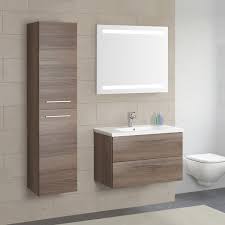 To keep your bathroom more organised, install a floor standing or wall mounted under sink cabinet vanity unit, to create practical storage in your bathroom. Seville Two Drawer Wall Hung Vanity Unit Basin Walnut 800 Washbasin Design Bathroom Interior Bathroom Interior Design