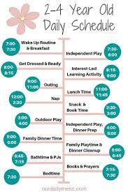 This loose schedule can help guide you through the year. The Perfect Daily And Weekly 2 4 Year Old Schedule Our Daily Mess Kids Schedule Toddler Learning Activities Toddler Schedule
