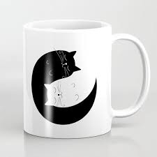 Yin Yang Cats Mug 11 Or 15 Oz Ceramic Coffee Cup Kittens Yoga Gift Birthday Friends Love Couple Cute Women Man Pets Bla Mugs Ceramic Coffee Cups Mug Printing