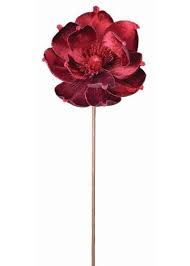 Floral home decormagnolia silk flower arrangements silk magnolia floral arrangements that will love at overstock your home table decor products sale prices free shipping yiliyajia artificial flowers and hydrangea artificial flowers and romantic as the vase floral arrangements. Deluxe Velvet Magnolia Stem In Burgundy 24 Tall Artificial Flowers Christmas Flowers Artificial Flowers And Plants