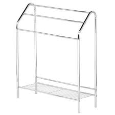 Mdesign large freestanding towel rack holder with storage shelf. Chrome Floorstanding Towel Rack With Lower Shelf Victorian Plumbing