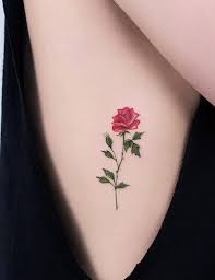 Watercolor Small Single Rose Rib Tattoo Ideas For Women Floral Flower Side Tattoos Www Mybodiart Com Delicate Flower Tattoo Flower Tattoo Tattoos For Women