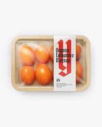 Plastic Tray With Orange Tomatoes Mockup In Tray Platter Mockups On Yellow Images Object Mockups