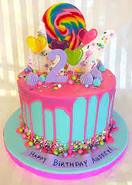 Serve candy apples, candy necklaces, rainbow goldfish crackers, cotton candy, or rainbow cake. Candy Drip Cake Candy Birthday Cakes Candyland Cake Drip Cakes