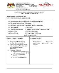 Jawatan kosong pensyarah politeknik memang banyak yang mencari. Jawatan Kosong Di Politeknik Bagan Datuk Jobcari Com Jawatan Kosong Terkini