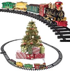 Just perfect for going around the tree. Amazon Com Prextex Christmas Train Set Around The Christmas Tree With Real Smoke Music Lights Toys Games