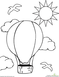 Hellokids fantastic collection of coloring pages for preschoolers has lots of coloring pages to print out or color online print out and color this hot air balloon coloring page. Color The Hot Air Balloon Worksheet Education Com