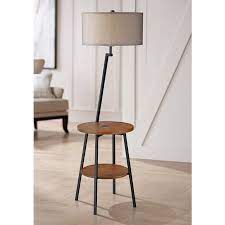 Price match guarantee enjoy free shipping and best selection of floor table lamp combinations that matches your unique tastes and budget. Lemington Black End Table Floor Lamp With Gray Shade 69m79 Lamps Plus