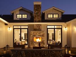 I Would Love A Double Fireplace One Inside And One Outside For Marshmallows On A Cool Fall Eve Indoor Outdoor Fireplaces Farmhouse Patio Doors Farmhouse Patio