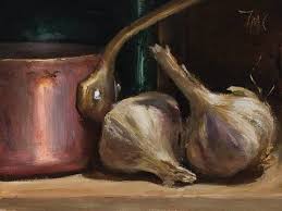 Daily Paintings Still Life With Copper Pan Garlic And Olive Oil Can Postcard From Provence Painting Still Life Still Life Painting Still Life Oil Painting