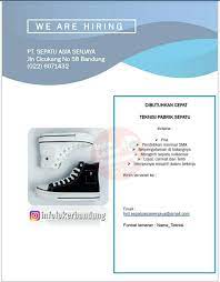 Check spelling or type a new query. Lowongan Kerja Pt Sepatu Asia Senjaya Bandung Januari 2021 Info Loker Bandung 2021