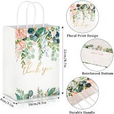 Check spelling or type a new query. Buy Whaline 16pcs Floral Design Small Thank You Bags Thank You Party Bags Small Paper Bags White Kraft Paper Bags Party Favor Bags For Wedding Birthday Baby Shower Party Favors 6 3 X