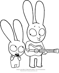 Simon seville simon has a dry sense of humor and a keen wit. Drawing Of Simon The Rabbit Con La Chitarra E Gaspare Coloring Page