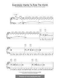 Everybody Wants To Rule The World Tears For Fears By C Hughes I Stanley R Orzabal On Musicaneo Tears For Fears Sheet Music Sheet Music Book