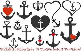 Anker Herz Ausmalbild