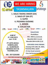 Lulusan sma di tasikmalaya cari di antara 18.900+ lowongan kerja terbaru pekerjaan penuh waktu, sementara dan paruh waktu langganan informasi lowongan kerja cepat & gratis pemberi kerja terbaik di tasikmalaya kerja: Lowongan Kerja Pt Arta Boga Cemerlang Orang Tua Group Juni 2019 Info Loker Bandung 2021