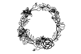 Download 17 Silhouette Floral Wreath Svg Free Png