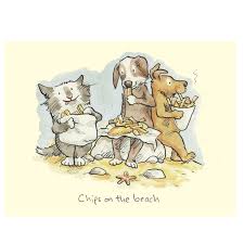 There's something to be said for the pleasures that exist on the beach. Chips On The Beach Card Two Bad Mice