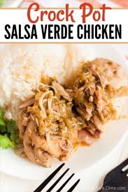 We love to serve this delicious chicken over white rice. Crock Pot Salsa Verde Chicken Recipe Easy Dinner Idea