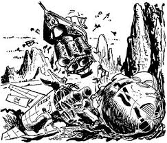 Public Domain Images 127 Crashed Space Ship Public Domain Clip Art Image Etching Prints
