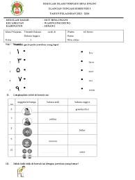 Download soal soal lomba cerdas cermat/ lcc tingkat sd 2016. Uts Tmtk B Arab B Inggris Kelas 1