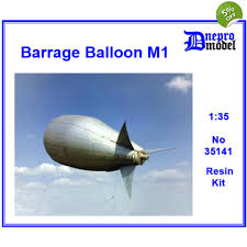 A barrage balloon is defined as a bag filled with lighter than air gas, that is attached to a steel cable, which is anchored to the ground. Barrage Balloon M1 Wwii 1 35