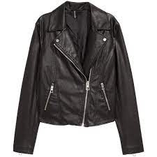 H M Biker Jacket 49 99 80 Liked On Polyvore Featuring Outerwear Jackets Faux Leather Biker Coats Jackets Women Vegan Leather Jacket Fake Leather Jacket